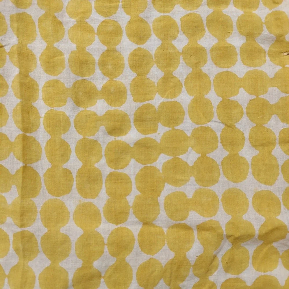 Auntie Oti Yellow White Polka Dot 100% Cotton Khadi Button Up Shirt Womens Large - Picture 6 of 12